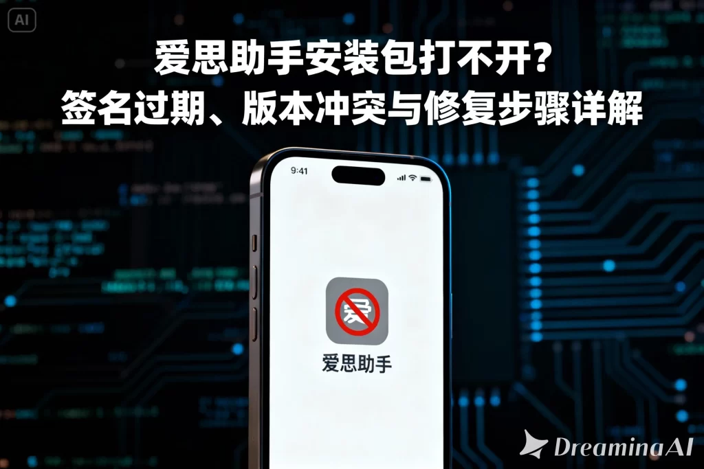 爱思助手app下载安装包打不开？签名过期、版本冲突与修复步骤详解